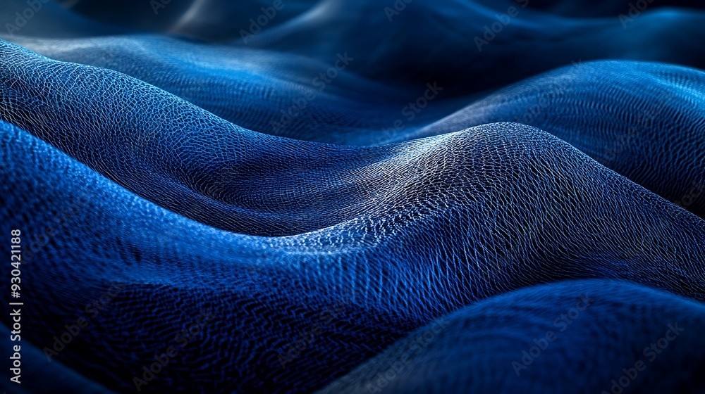 Abstract Blue Wavy Texture with Fine Lines and Subtle Lighting Abstract Blue Wavy Texture with Fine Lines and Subtle Lighting