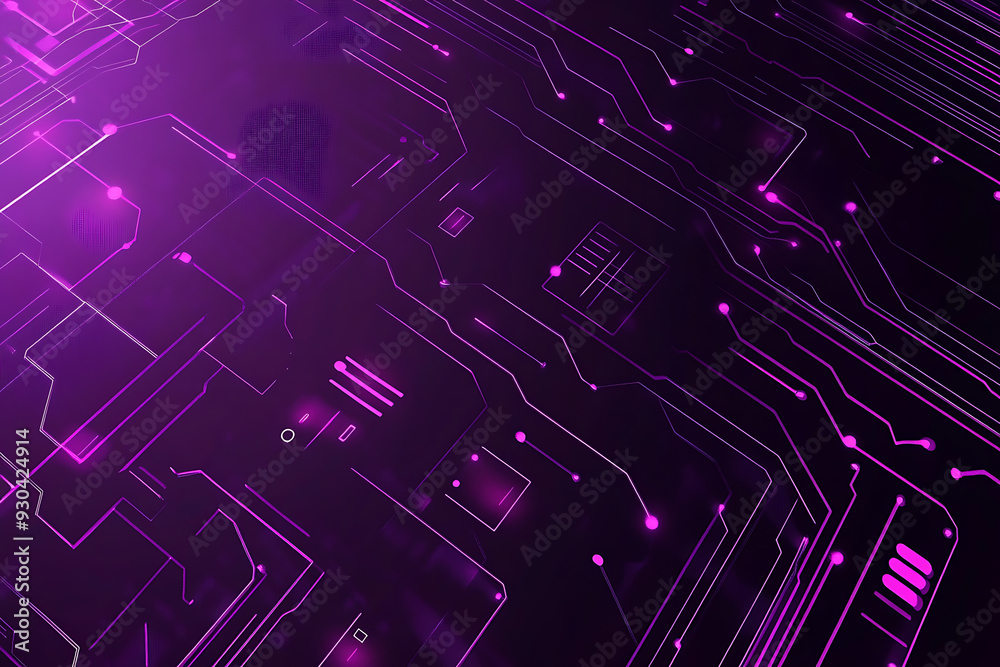 Abstract image of a circuit board with glowing lines and nodes on a pink gradient background. The intricate network of connections creates a modern, tech-inspired visual. Copy space available Abstract image of a circuit board with glowing lines and nodes on a pink gradient background. The intricate network of connections creates a modern, tech-inspired visual. Copy space available
