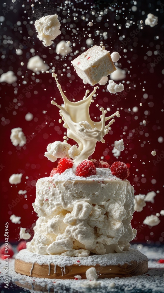 Fototapeta premium Whipped Cream Cake Explosion.