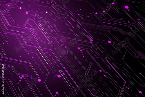 Abstract image of a circuit board with glowing lines and nodes on a pink gradient background. The intricate network of connections creates a modern, tech-inspired visual. Copy space available