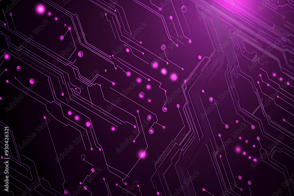 Abstract image of a circuit board with glowing lines and nodes on a pink gradient background. The intricate network of connections creates a modern, tech-inspired visual. Copy space available Abstract image of a circuit board with glowing lines and nodes on a pink gradient background. The intricate network of connections creates a modern, tech-inspired visual. Copy space available