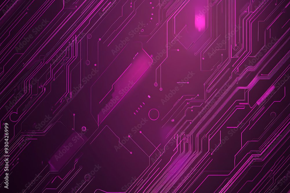Abstract image of a circuit board with glowing lines and nodes on a pink gradient background. The intricate network of connections creates a modern, tech-inspired visual. Copy space available Abstract image of a circuit board with glowing lines and nodes on a pink gradient background. The intricate network of connections creates a modern, tech-inspired visual. Copy space available