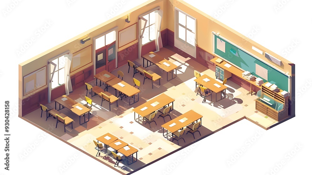 Isometric of classroom Isometric of classroom