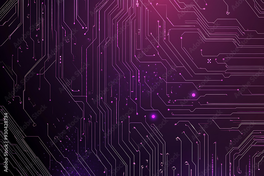 Abstract image of a circuit board with glowing lines and nodes on a pink gradient background. The intricate network of connections creates a modern, tech-inspired visual. Copy space available Abstract image of a circuit board with glowing lines and nodes on a pink gradient background. The intricate network of connections creates a modern, tech-inspired visual. Copy space available