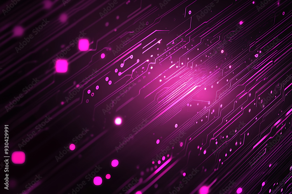 Abstract image of a circuit board with glowing lines and nodes on a pink gradient background. The intricate network of connections creates a modern, tech-inspired visual. Copy space available Abstract image of a circuit board with glowing lines and nodes on a pink gradient background. The intricate network of connections creates a modern, tech-inspired visual. Copy space available
