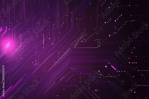 Abstract image of a circuit board with glowing lines and nodes on a pink gradient background. The intricate network of connections creates a modern, tech-inspired visual. Copy space available