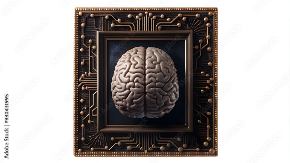 Brain Frame AI Driven Digital Brain Frame Concept: Minimalistic Border Frame with ...