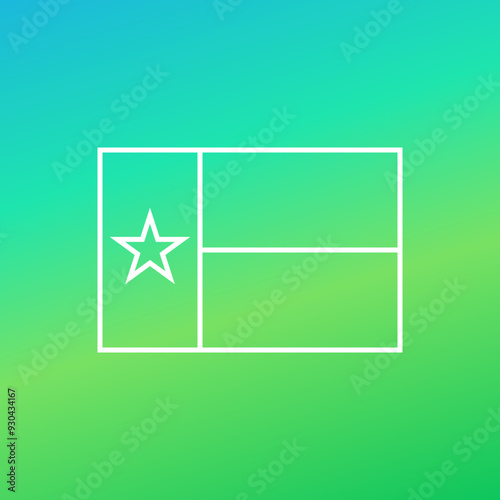 Simple outline flag of Texas with a thin line