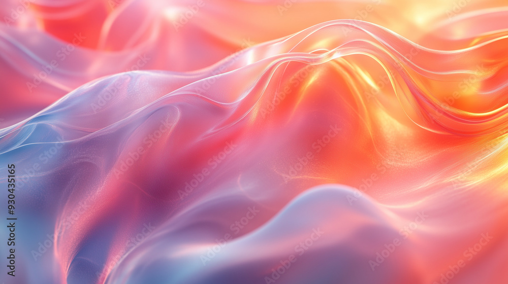 Vibrant Abstract Gradient Fabric Texture with Soft Fluid Waves in Pastel and Warm Tones Vibrant Abstract Gradient Fabric Texture with Soft Fluid Waves in Pastel and Warm Tones