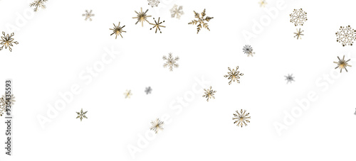 Snowflake Bliss: Striking 3D Illustration Showcasing Falling Holiday Snowflakes