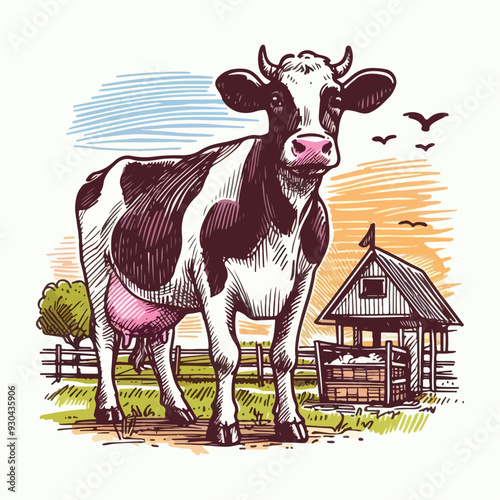 Hand Drawn Cow Sketch