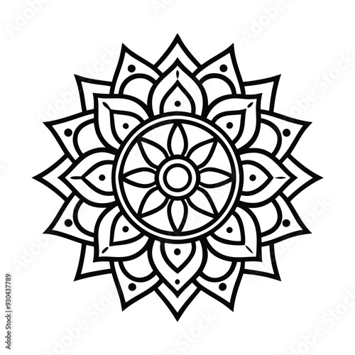 flower mandala in vector. Vector mandala relaxation patterns unique design with nature style, 