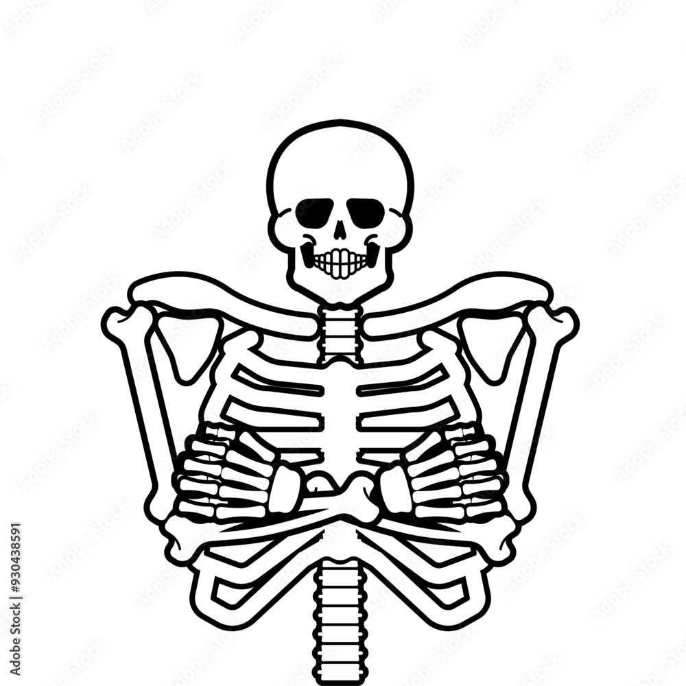 Skeleton crossed arms isolated. Skull with crossed arms Skeleton crossed arms isolated. Skull with crossed arms