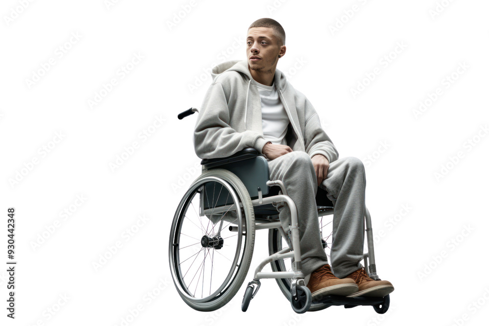 Young man in wheelchair, isolated on white background. Young man in wheelchair, isolated on white background.