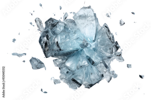 Broken ice ball, isolated on white background.