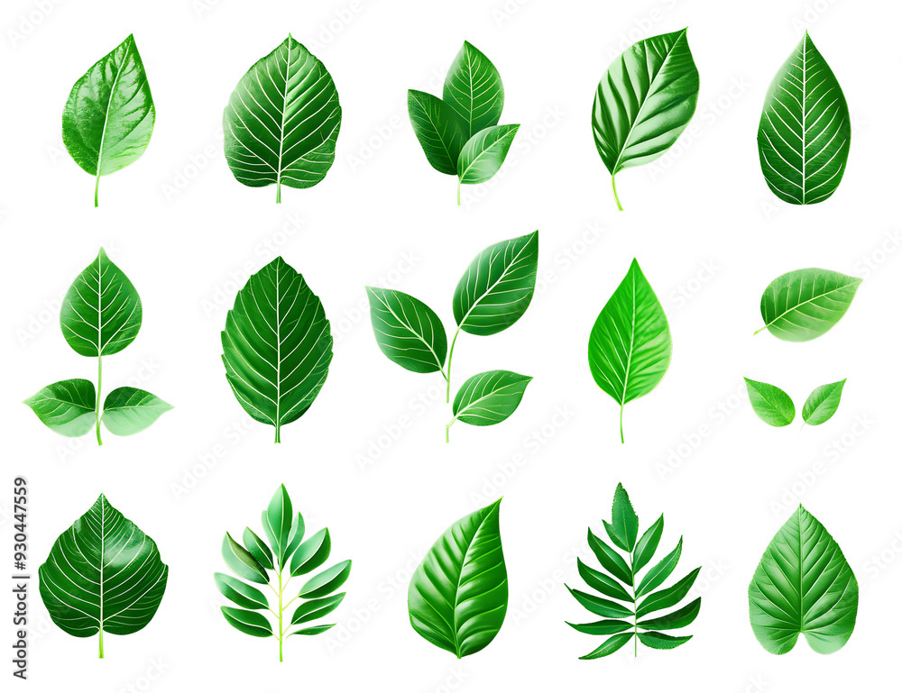 green leaf icons set green leaf icons set