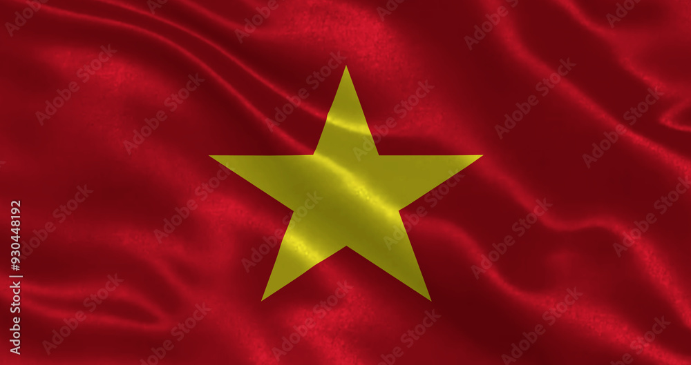 National flag of Vietnam waving in wind National flag of Vietnam waving in wind
