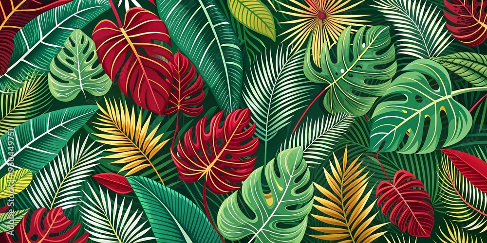 Naklejka premium pattern with leaves