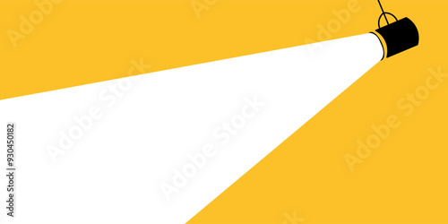Spotlight banner vector yellow background business design office concept. Spotlight interior banner