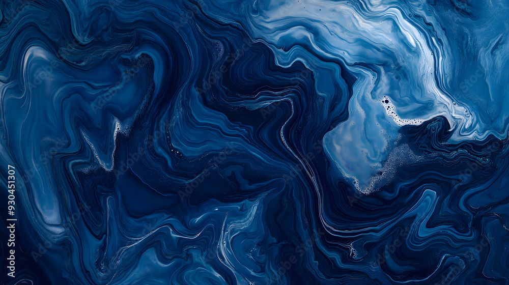 Obraz premium Deep Blue Marble Liquid, abstract