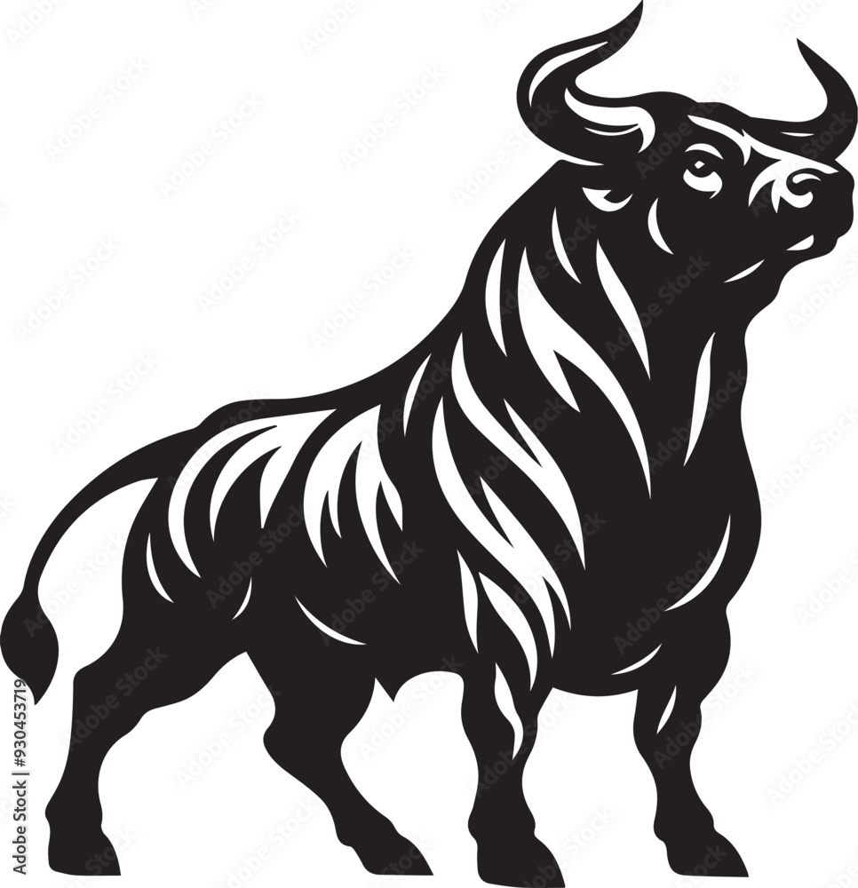 Aggressive bull icon silhouettes vector illustration Aggressive bull icon silhouettes vector illustration