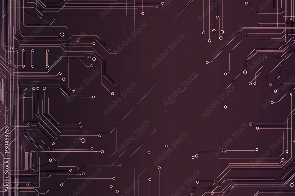 Abstract image of a circuit board with glowing lines and nodes on a pink gradient background. The intricate network of connections creates a modern, tech-inspired visual. Copy space available Abstract image of a circuit board with glowing lines and nodes on a pink gradient background. The intricate network of connections creates a modern, tech-inspired visual. Copy space available