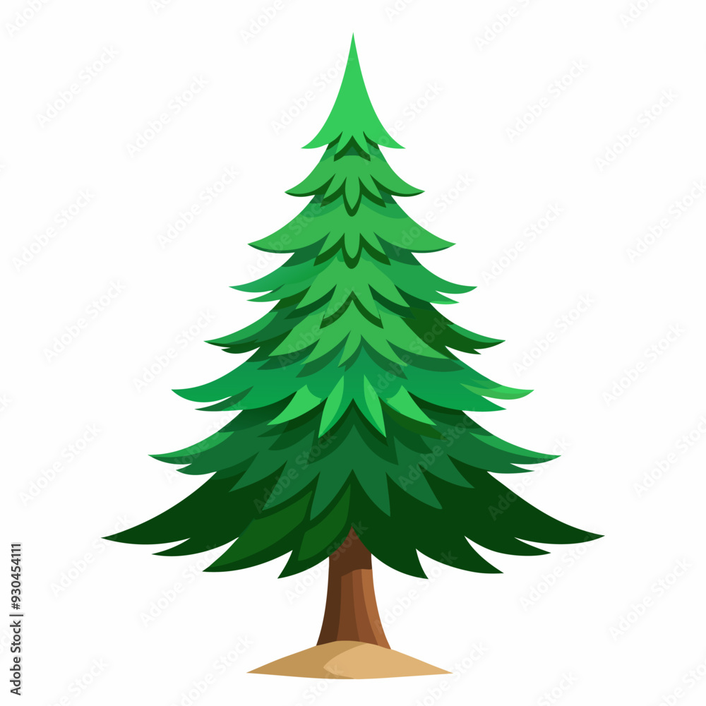 A colorful cartoon of a pine tree on a plain white background A colorful cartoon of a pine tree on a plain white background