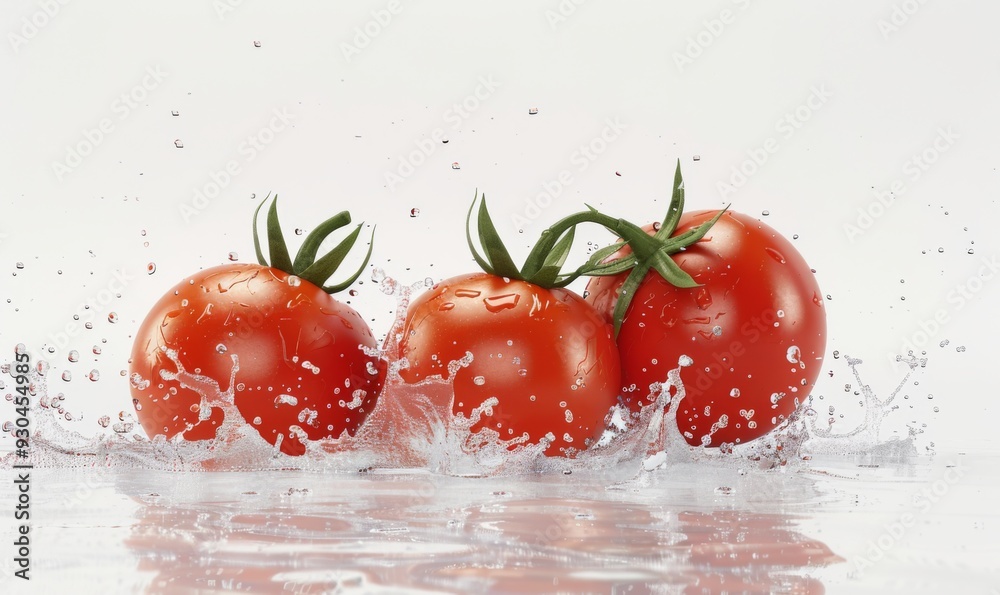 3D render Realistic of Tomato splash best for commercial and Design purpose isolated on white background 3D render Realistic of Tomato splash best for commercial and Design purpose isolated on white background