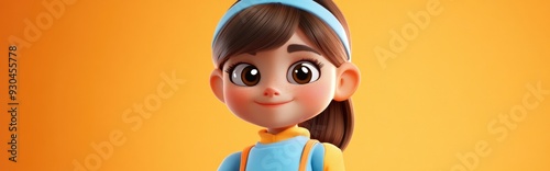 3D Cartoon Character of a Girl