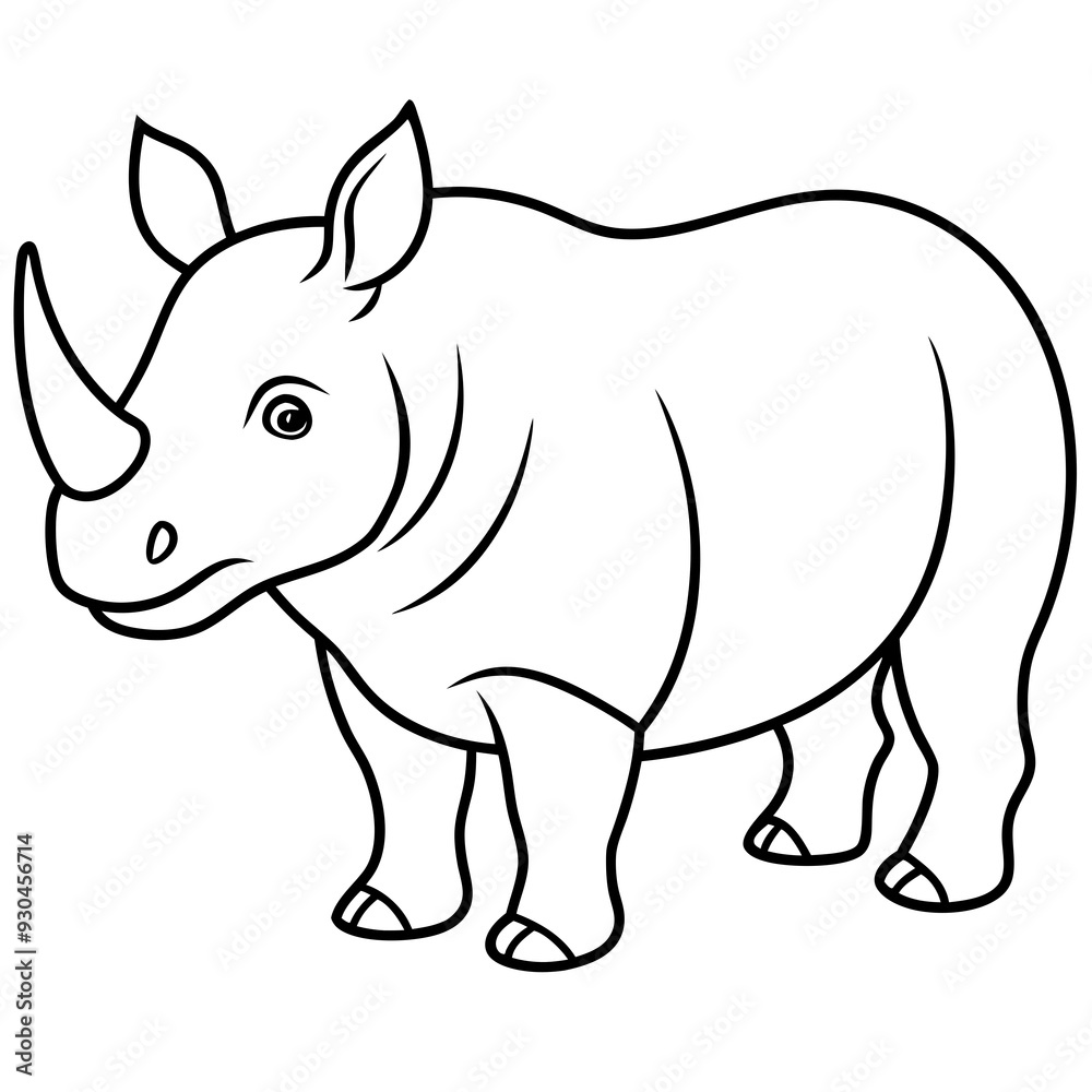 Rhinoceros line art vector illustration Rhinoceros line art vector illustration