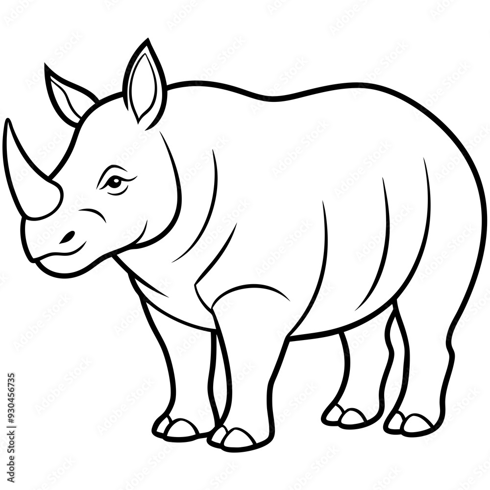 Rhinoceros line art vector illustration Rhinoceros line art vector illustration