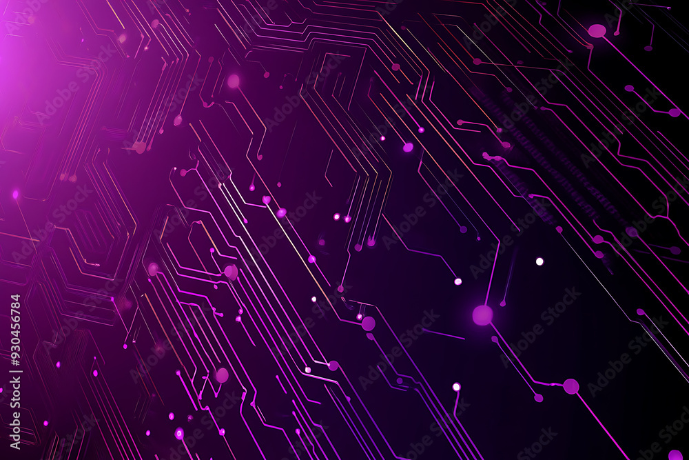 Abstract image of a circuit board with glowing lines and nodes on a pink gradient background. The intricate network of connections creates a modern, tech-inspired visual. Copy space available Abstract image of a circuit board with glowing lines and nodes on a pink gradient background. The intricate network of connections creates a modern, tech-inspired visual. Copy space available