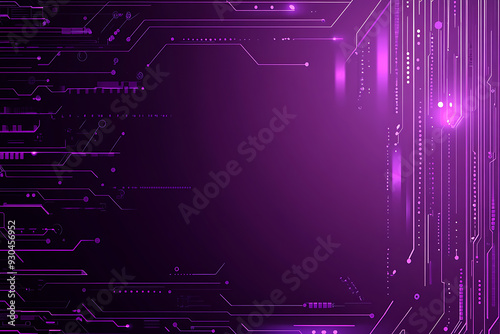 Wallpaper Mural Abstract image of a circuit board with glowing lines and nodes on a pink gradient background. The intricate network of connections creates a modern, tech-inspired visual. Copy space available Torontodigital.ca