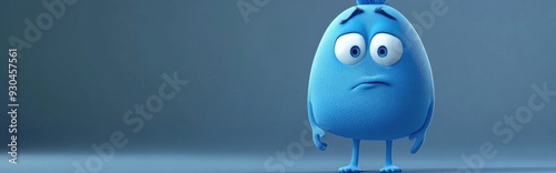 3D Cartoon Character Feeling Blue and Glum