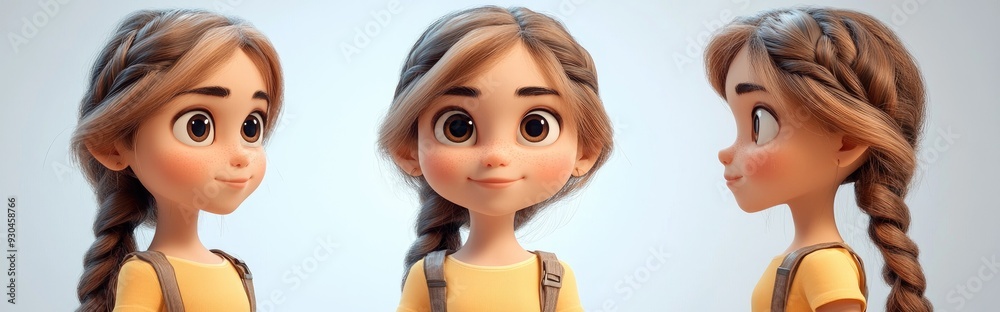 3D Cartoon Character of a Girl 3D Cartoon Character of a Girl