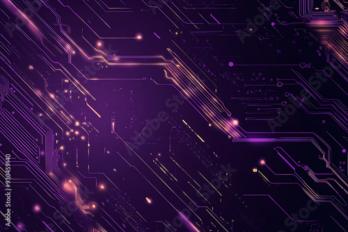 Wallpaper Mural Abstract image of a circuit board with glowing lines and nodes on a pink gradient background. The intricate network of connections creates a modern, tech-inspired visual. Copy space available Torontodigital.ca