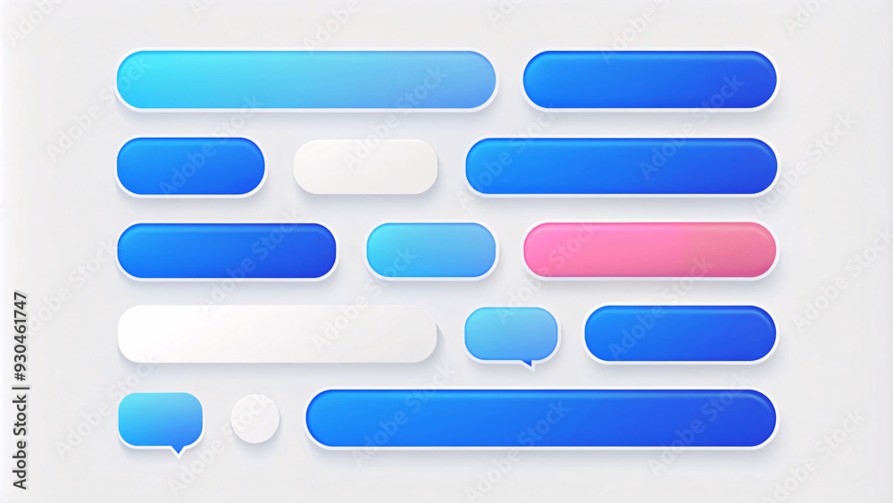 Beautiful 3d render design set of a different chatting sms template bubbles. blank colorful text bubbles Vector illustration Beautiful 3d render design set of a different chatting sms template bubbles. blank colorful text bubbles Vector illustration