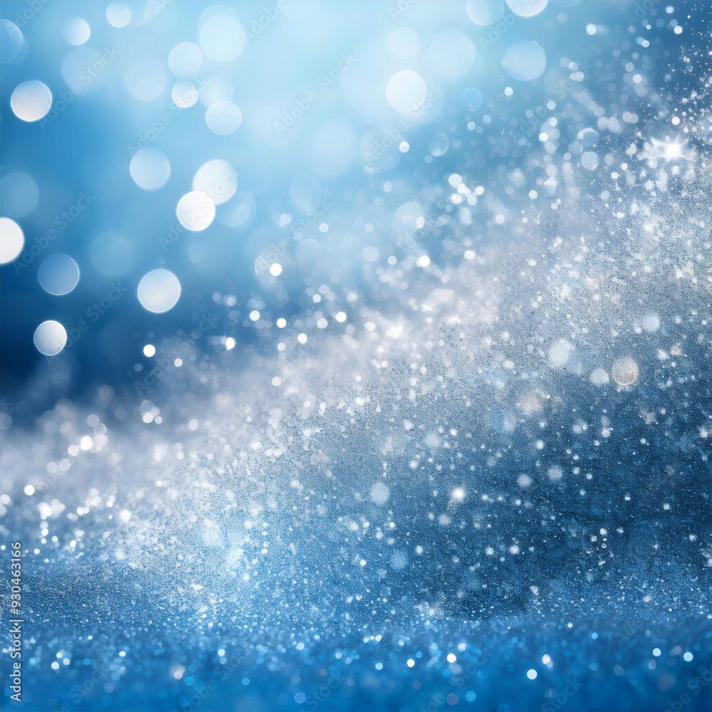 Abstract background with icy blue and silver glitter, evoking a winter wonderland theme. Abstract background with icy blue and silver glitter, evoking a winter wonderland theme.