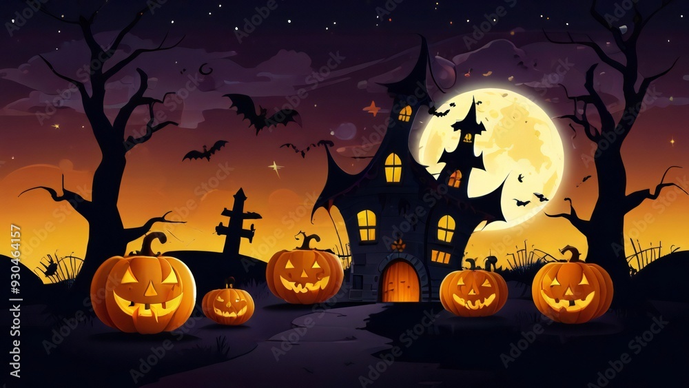 Fototapeta premium halloween background with pumpkin