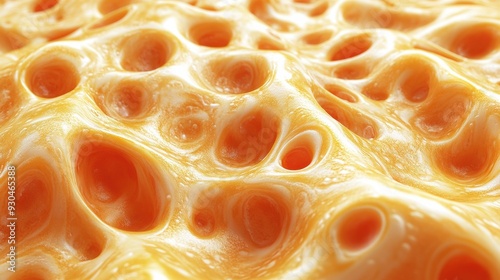 Textured Close-Up of Orange Cheese Surface photo