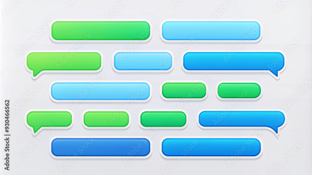 Beautiful 3d render design set of a different chatting sms template bubbles. blank colorful text bubbles Vector illustration Beautiful 3d render design set of a different chatting sms template bubbles. blank colorful text bubbles Vector illustration