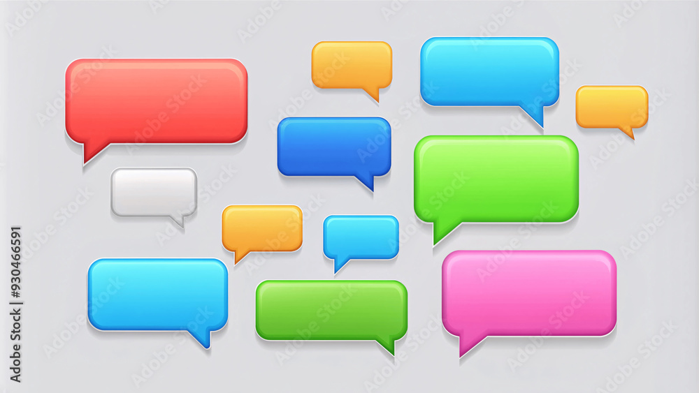 Beautiful 3d render design set of a different chatting sms template bubbles. blank colorful text bubbles Vector illustration Beautiful 3d render design set of a different chatting sms template bubbles. blank colorful text bubbles Vector illustration