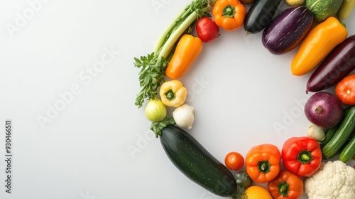 Colorful Vegetables on White Background