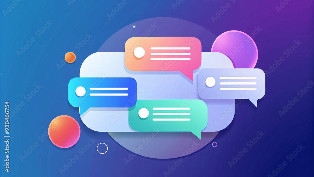 Beautiful 3d render design set of a different chatting sms template bubbles. blank colorful text bubbles Vector illustration Beautiful 3d render design set of a different chatting sms template bubbles. blank colorful text bubbles Vector illustration