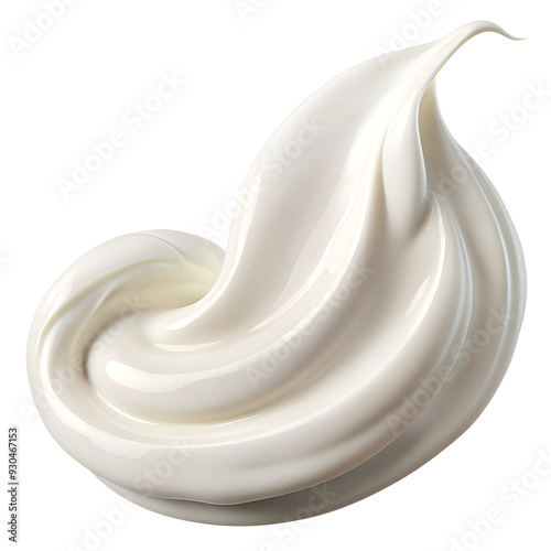 Cream smear, texture, swatch. On a transparent background.