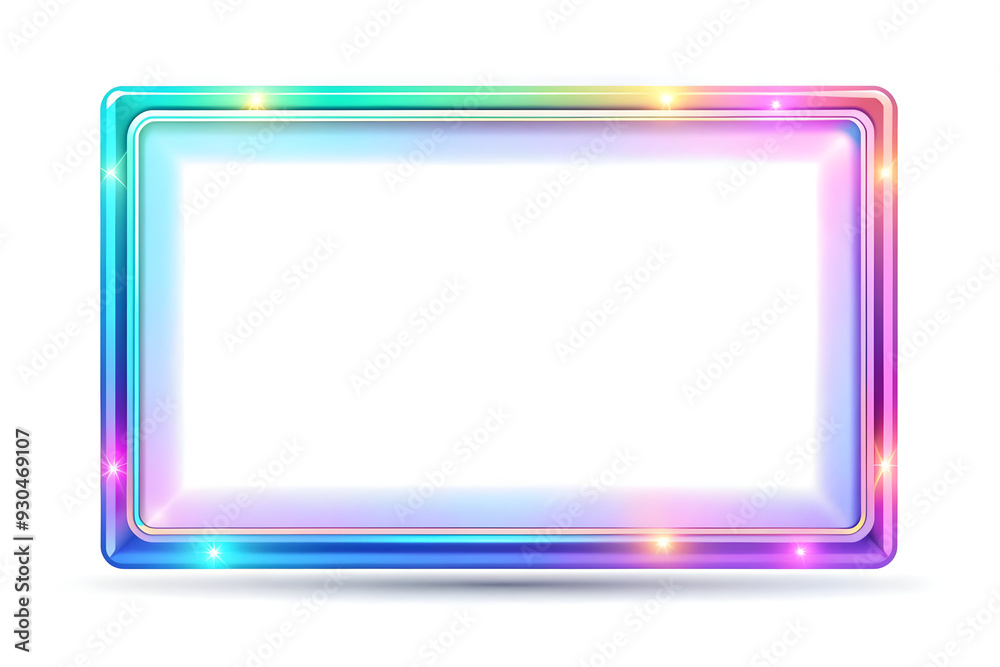 Holographic Digital Frame on White Surface - Fusion of Technology and Aesthetics in Smart Business Concept - Flat Vector Illustration with Glowing Borders and Copy Space Holographic Digital Frame on White Surface - Fusion of Technology and Aesthetics in Smart Business Concept - Flat Vector Illustration with Glowing Borders and Copy Space