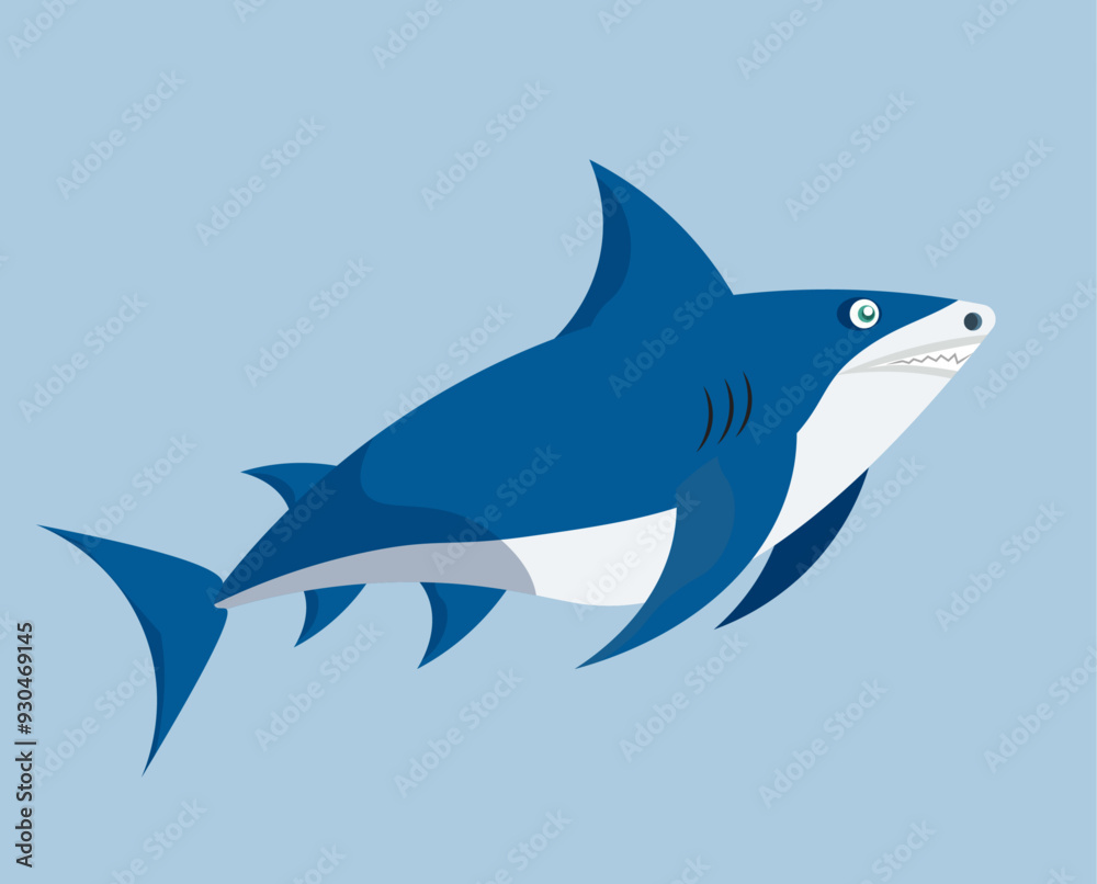 Fototapeta premium Vector shark illustration 