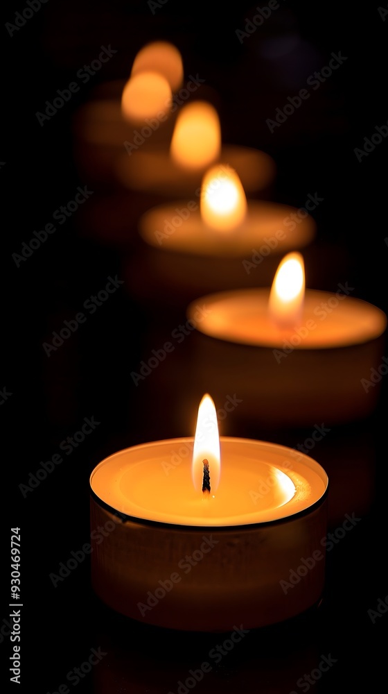 a row of candles in a dark setting a row of candles in a dark setting