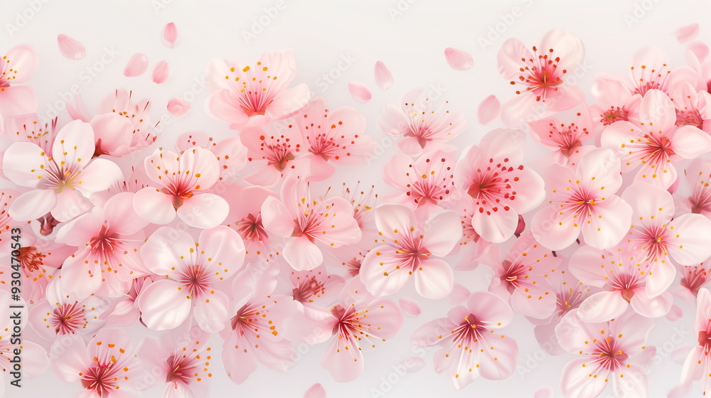 Beautiful Pink Cherry Blossom Flowers with Soft Petals on White Background, Spring Bloom, Seasonal Floral Design, Detailed Close-Up, Elegant and Delicate Nature, Perfect for Spring-Themed Projects Beautiful Pink Cherry Blossom Flowers with Soft Petals on White Background, Spring Bloom, Seasonal Floral Design, Detailed Close-Up, Elegant and Delicate Nature, Perfect for Spring-Themed Projects