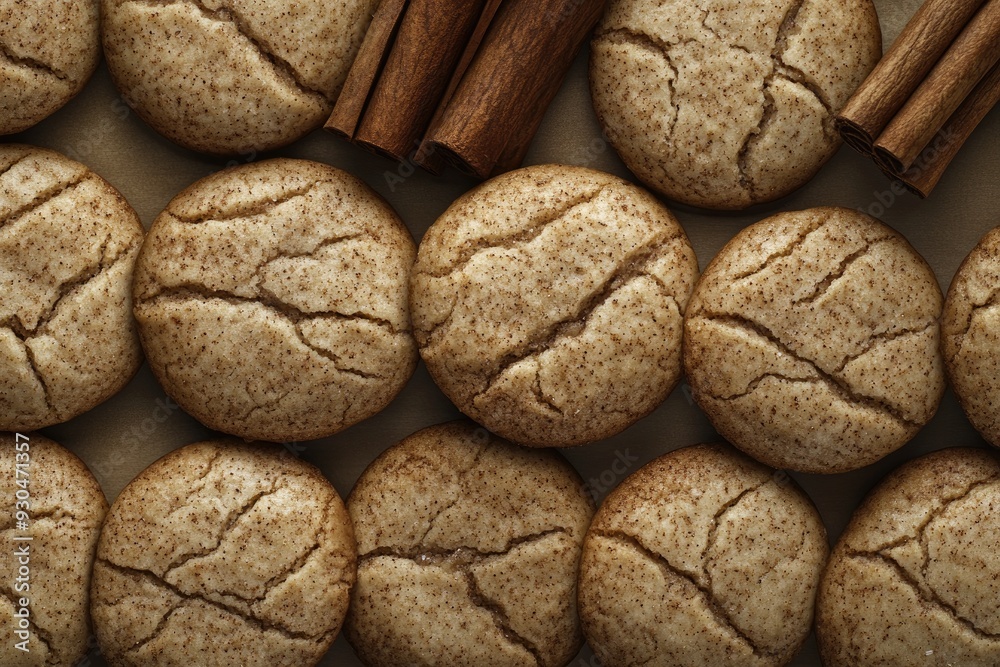 Close-up of Freshly Baked Cinnamon Sugar Cookies Close-up of Freshly Baked Cinnamon Sugar Cookies